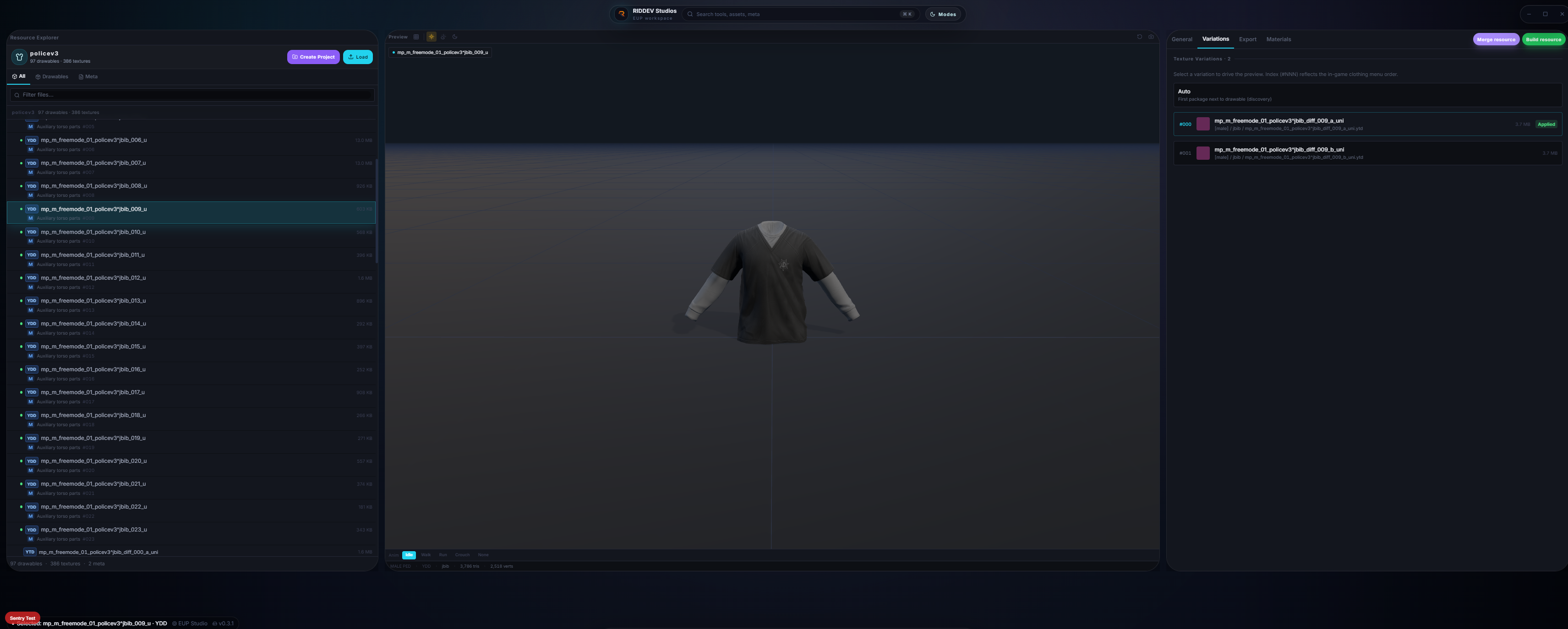 RIDDEV EUP Workshop — Multi-variant clothing packs