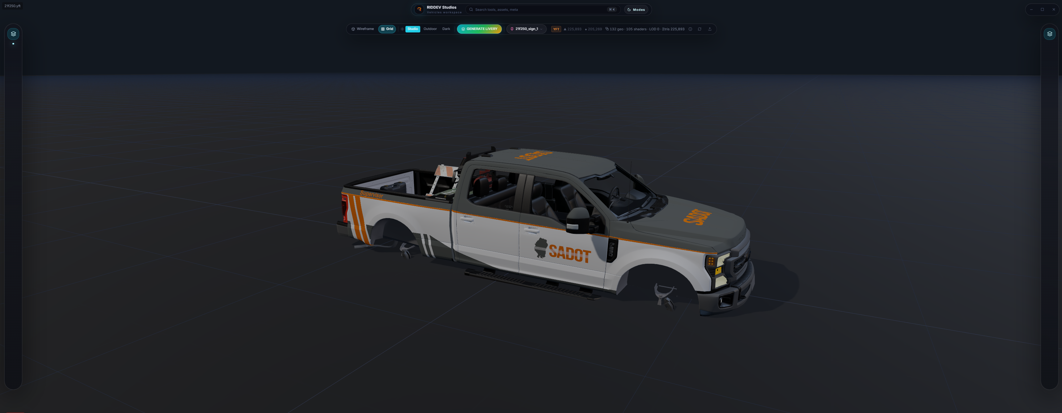 RIDDEV Studios showing completed vehicle resource — the same quality output as Weapon Workshop